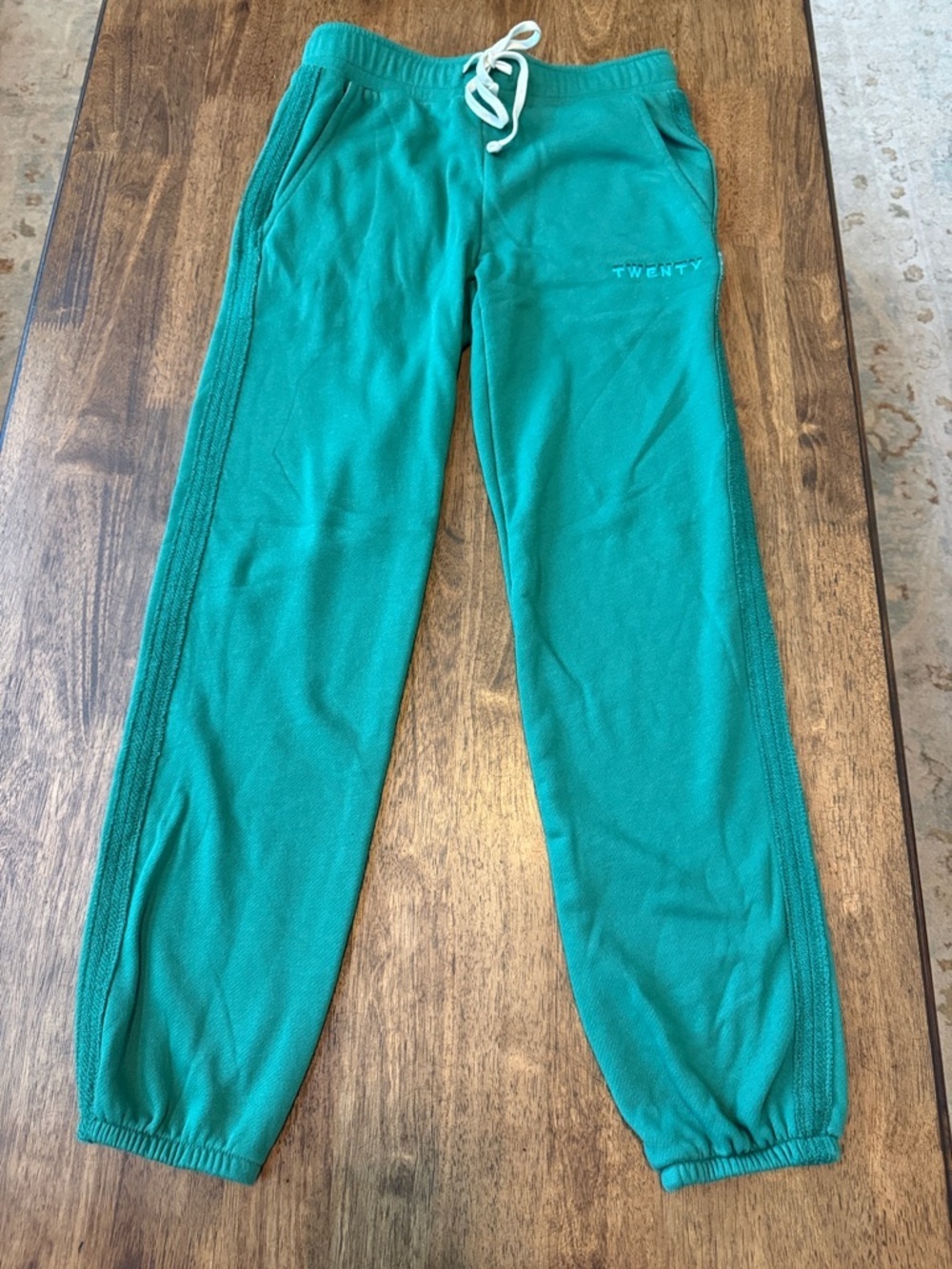 Twenty Green Jogger Pants with White Drawstring